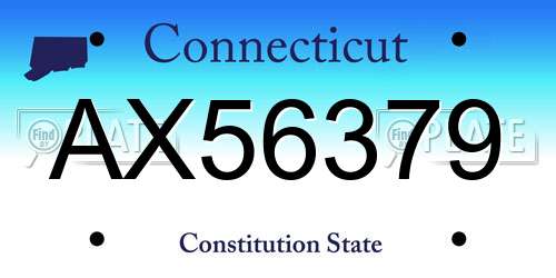 AX56379 Connecticut License Plate