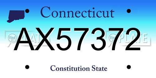 AX57372 Connecticut License Plate