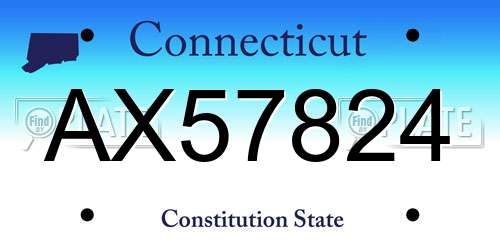 AX57824 Connecticut License Plate