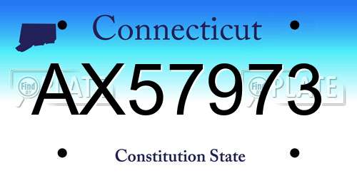 AX57973 Connecticut License Plate