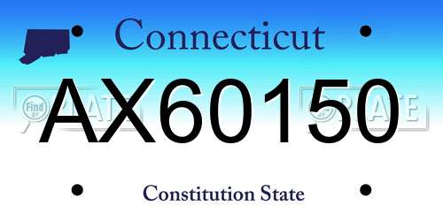 AX60150 Connecticut License Plate