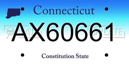 AX60661 Connecticut License Plate