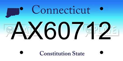 AX60712 Connecticut License Plate