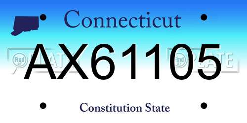 AX61105 Connecticut License Plate