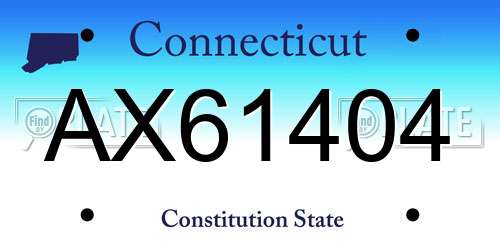 AX61404 Connecticut License Plate