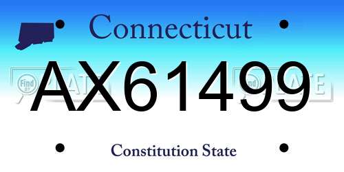 AX61499 Connecticut License Plate