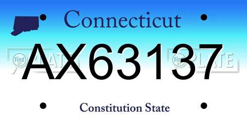 AX63137 Connecticut License Plate