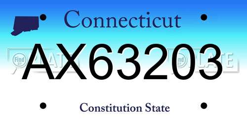AX63203 Connecticut License Plate