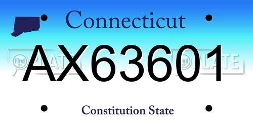 AX63601 Connecticut License Plate