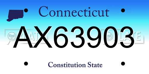 AX63903 Connecticut License Plate