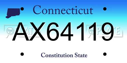 AX64119 Connecticut License Plate