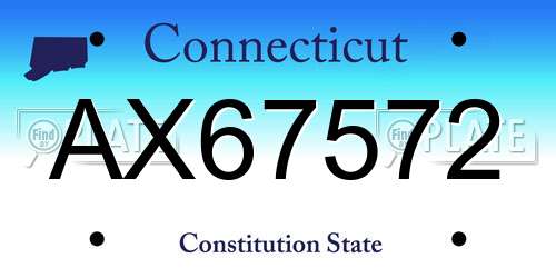 AX67572 Connecticut License Plate