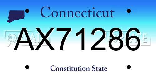 AX71286 Connecticut License Plate