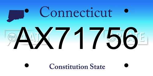 AX71756 Connecticut License Plate