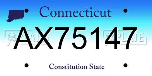 AX75147 Connecticut License Plate