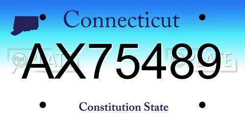 AX75489 Connecticut License Plate