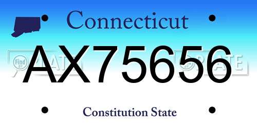 AX75656 Connecticut License Plate