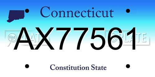 AX77561 Connecticut License Plate