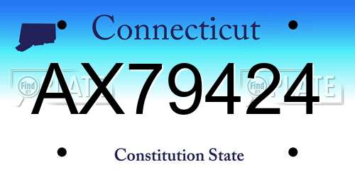 AX79424 Connecticut License Plate