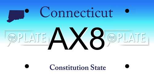 AX8 Connecticut License Plate