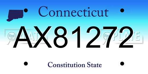 AX81272 Connecticut License Plate