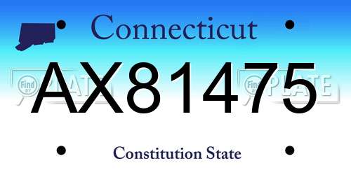 AX81475 Connecticut License Plate