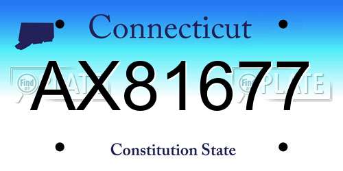AX81677 Connecticut License Plate