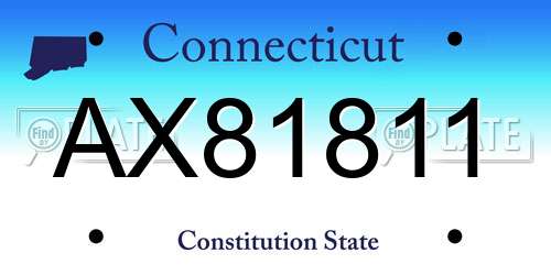 AX81811 Connecticut License Plate
