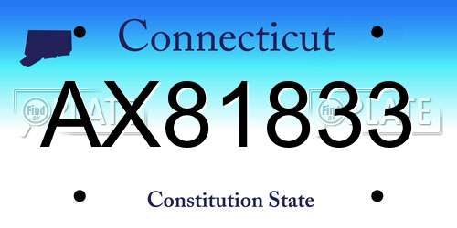 AX81833 Connecticut License Plate