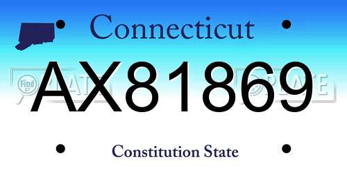 AX81869 Connecticut License Plate