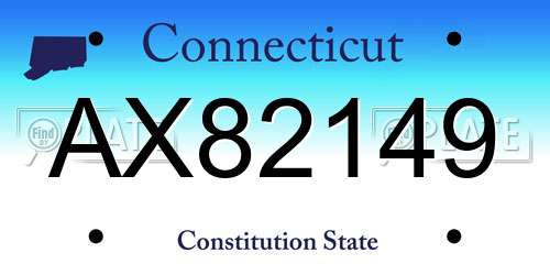 AX82149 Connecticut License Plate