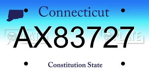 AX83727 Connecticut License Plate