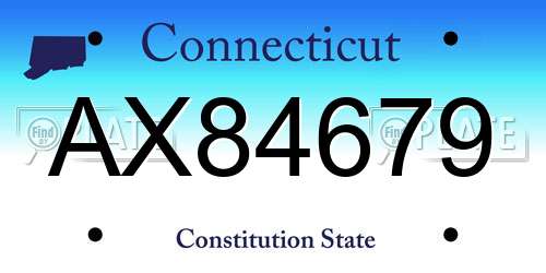 AX84679 Connecticut License Plate