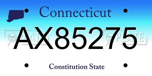 AX85275 Connecticut License Plate