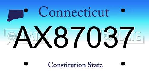 AX87037 Connecticut License Plate
