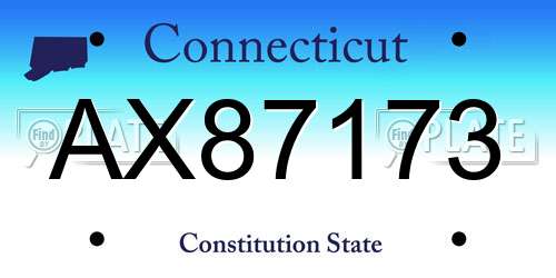 AX87173 Connecticut License Plate