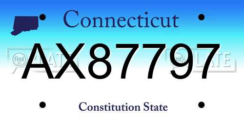 AX87797 Connecticut License Plate