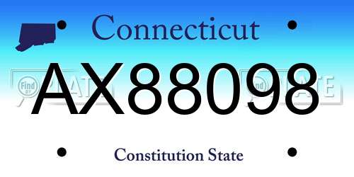 AX88098 Connecticut License Plate