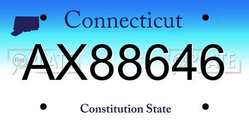 AX88646 Connecticut License Plate