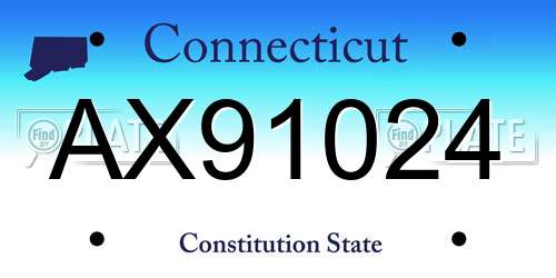 AX91024 Connecticut License Plate