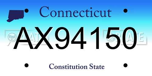AX94150 Connecticut License Plate