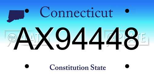 AX94448 Connecticut License Plate