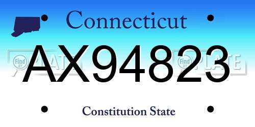AX94823 Connecticut License Plate