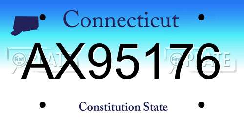 AX95176 Connecticut License Plate