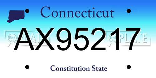 AX95217 Connecticut License Plate