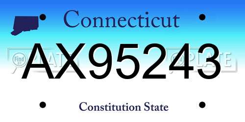 AX95243 Connecticut License Plate