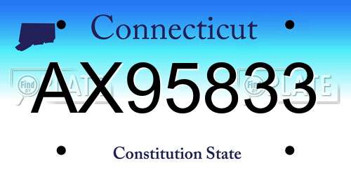 AX95833 Connecticut License Plate