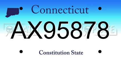 AX95878 Connecticut License Plate