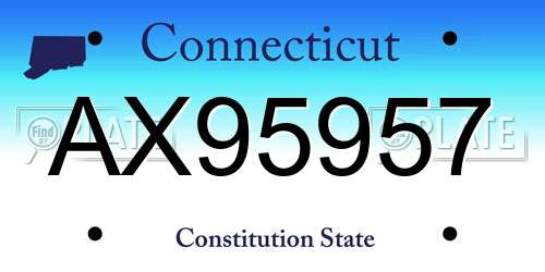 AX95957 Connecticut License Plate
