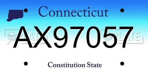 AX97057 Connecticut License Plate